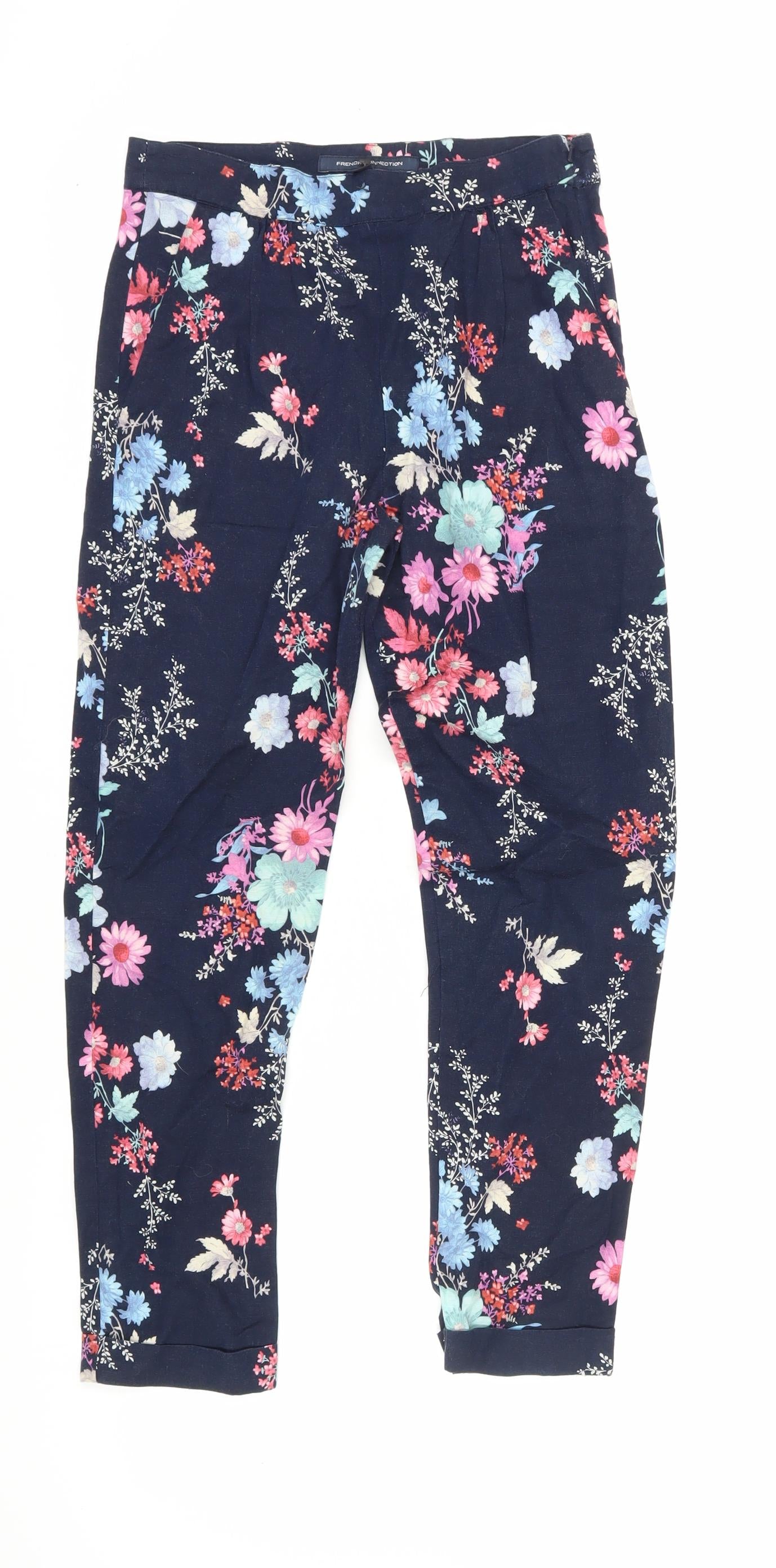 French Connection Women's Floral Cropped Trousers Size 6