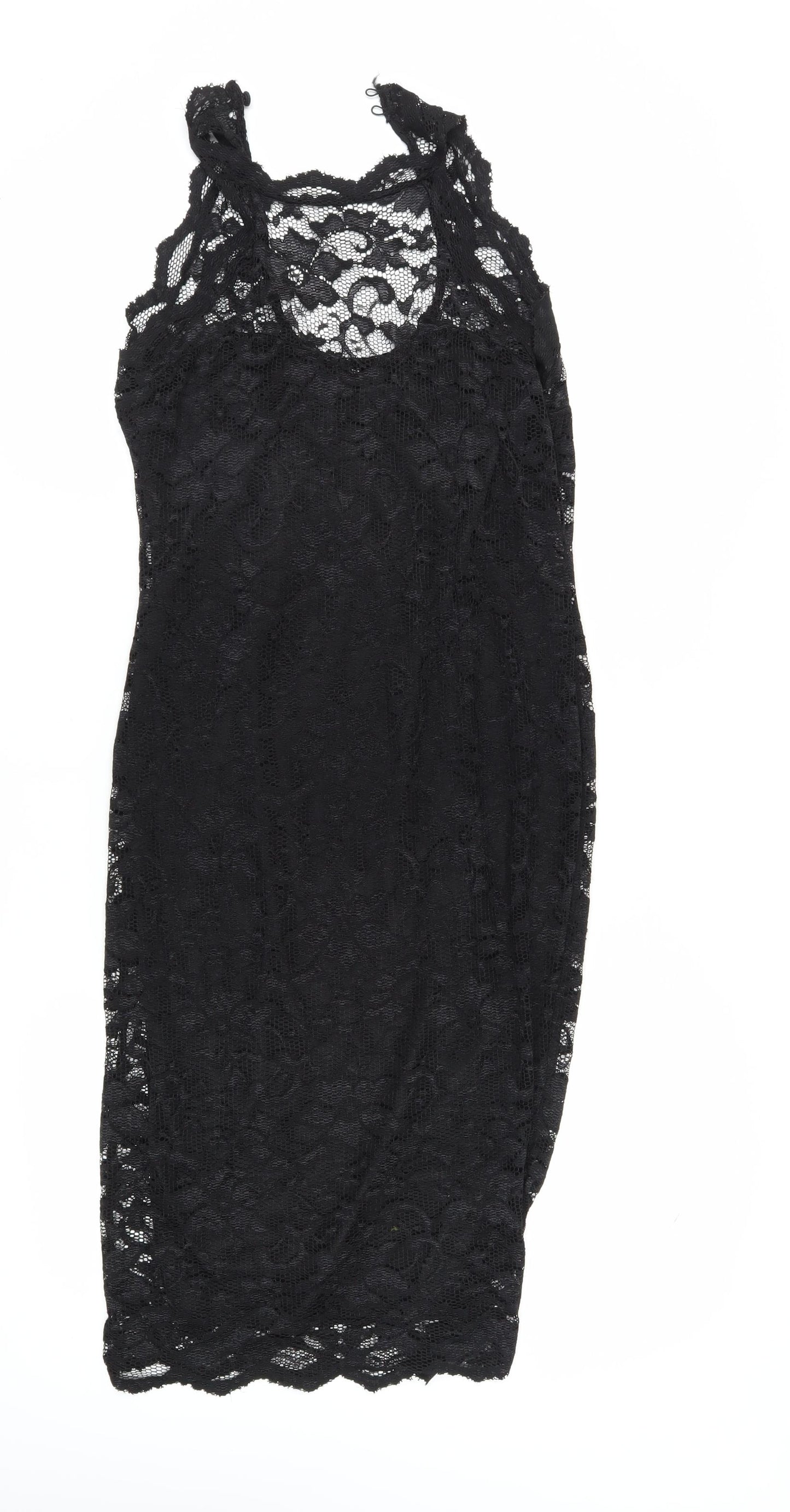 Amy Childs Women's Black Lace Bodycon Dress Size 14