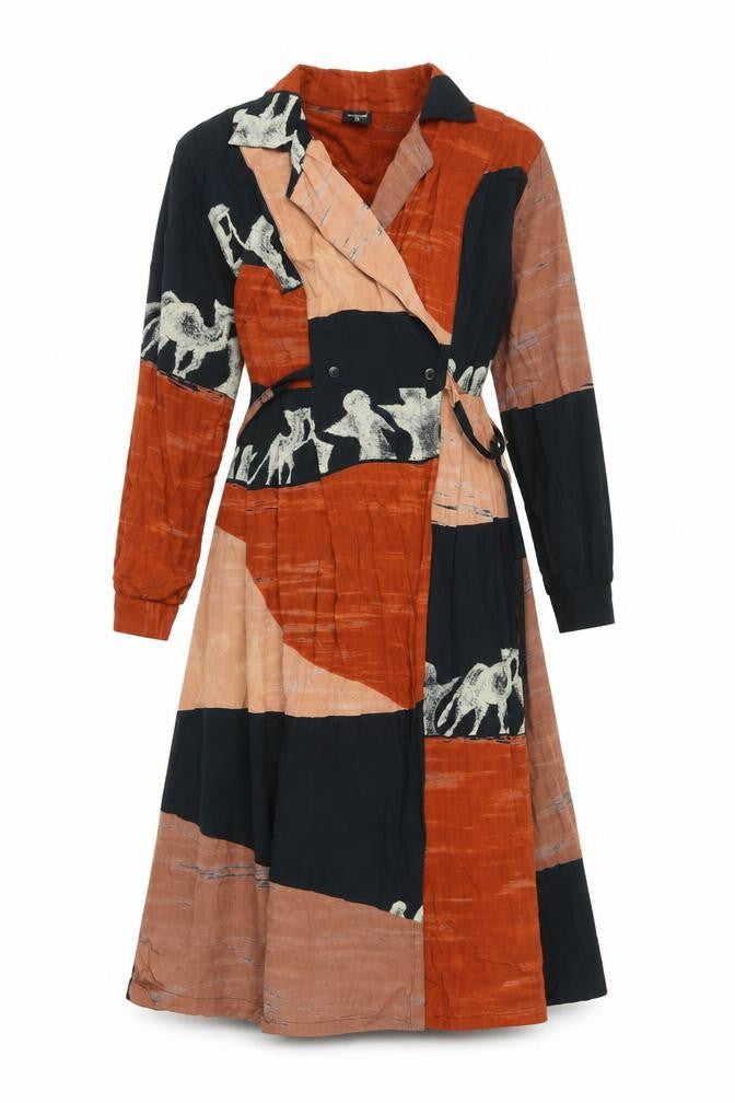 Front view of Animale Women's Multicoloured M Wrap Dress