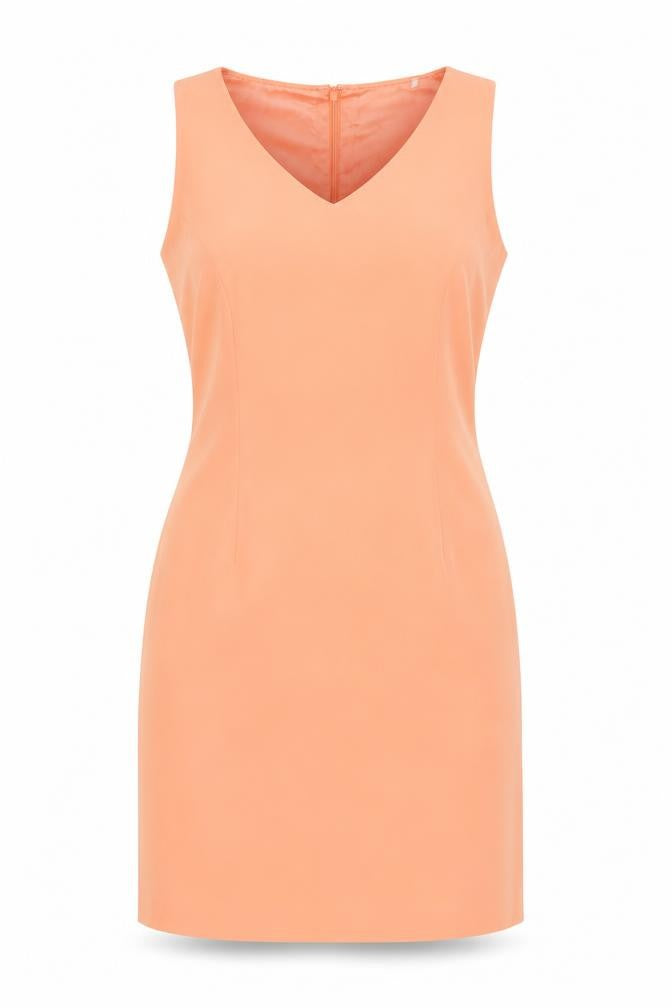 Front view of Casual Corner Women's Orange Sheath Dress, size 8