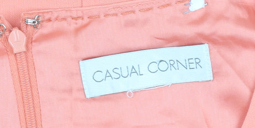 Casual Corner Women's Orange Sheath Dress Size 8
