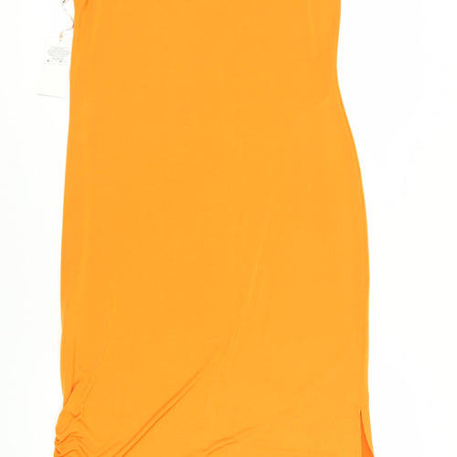 FS Women's Orange Midi Slip Dress Size M
