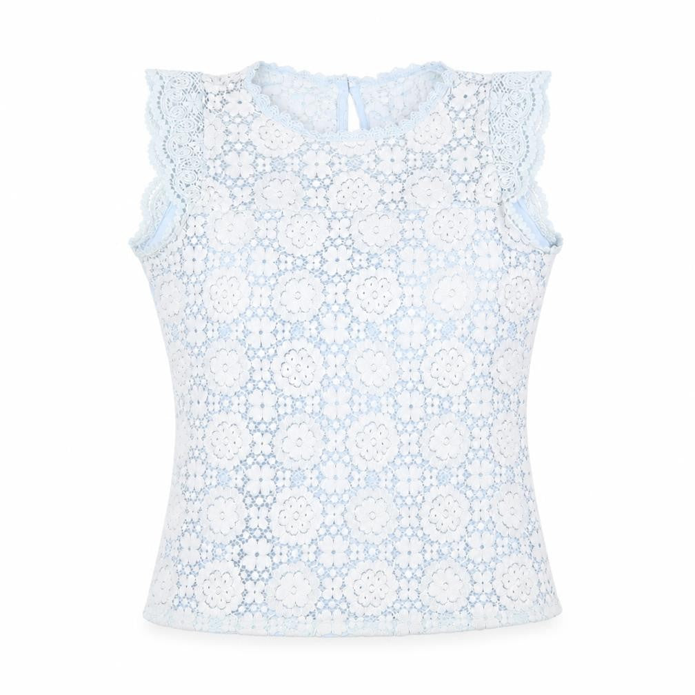 Dorothy Perkins Blue Lace Camisole Blouse, Size 12 - Summer Style
