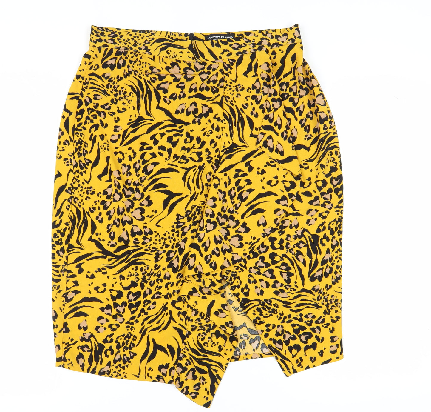 Dorothy Perkins Yellow Animal Print Pencil Skirt Size 14