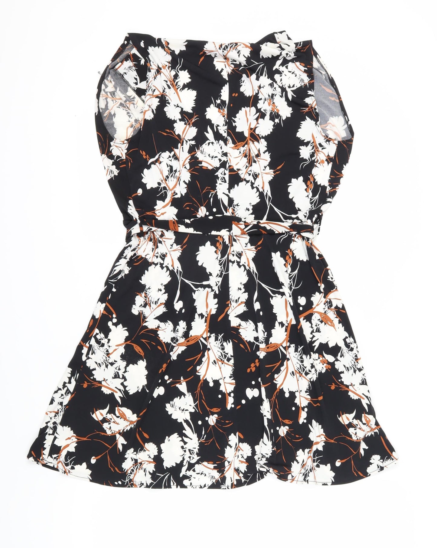 Mango Women's Black Floral Wrap Dress - L