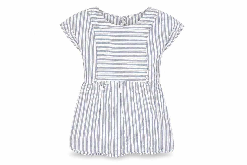 Front view of Seraphine Women's Striped Tunic Blouse, size 10