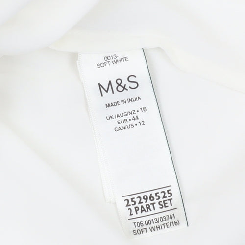 Marks and Spencer White Beaded Camisole Blouse, Size 16