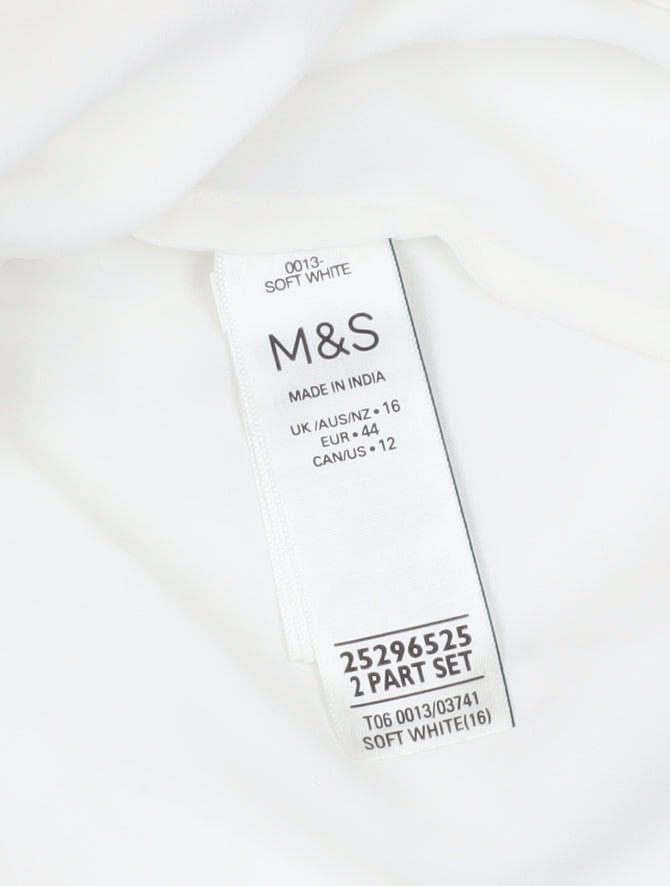 Marks and Spencer White Beaded Camisole Blouse, Size 16
