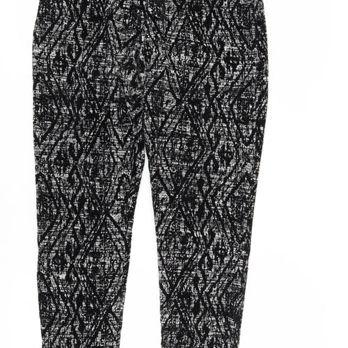 QED London Women Black Cropped Leggings S