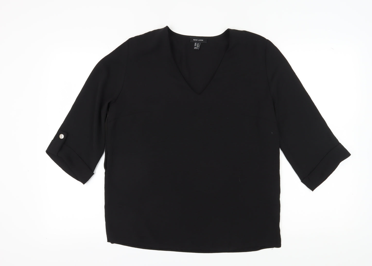 New Look Women's Black V-Neck Blouse Size 12