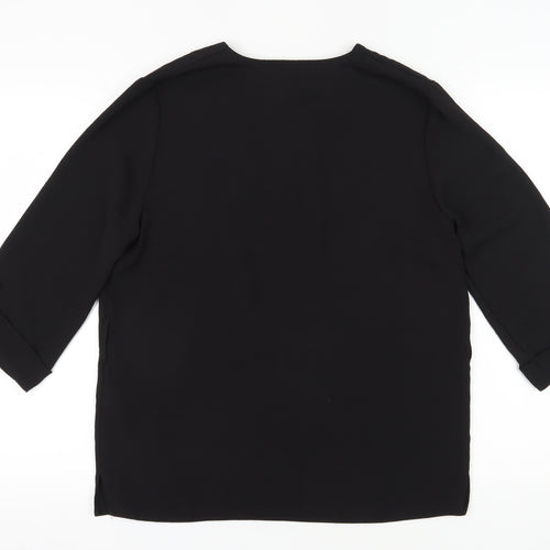 New Look Women's Black V-Neck Blouse Size 12