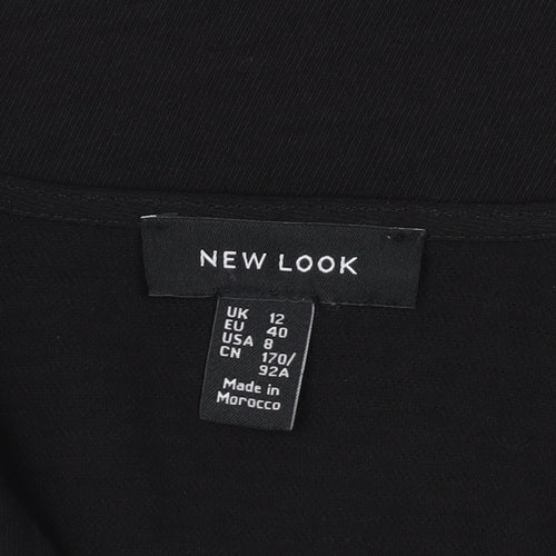 New Look Women's Black V-Neck Blouse Size 12