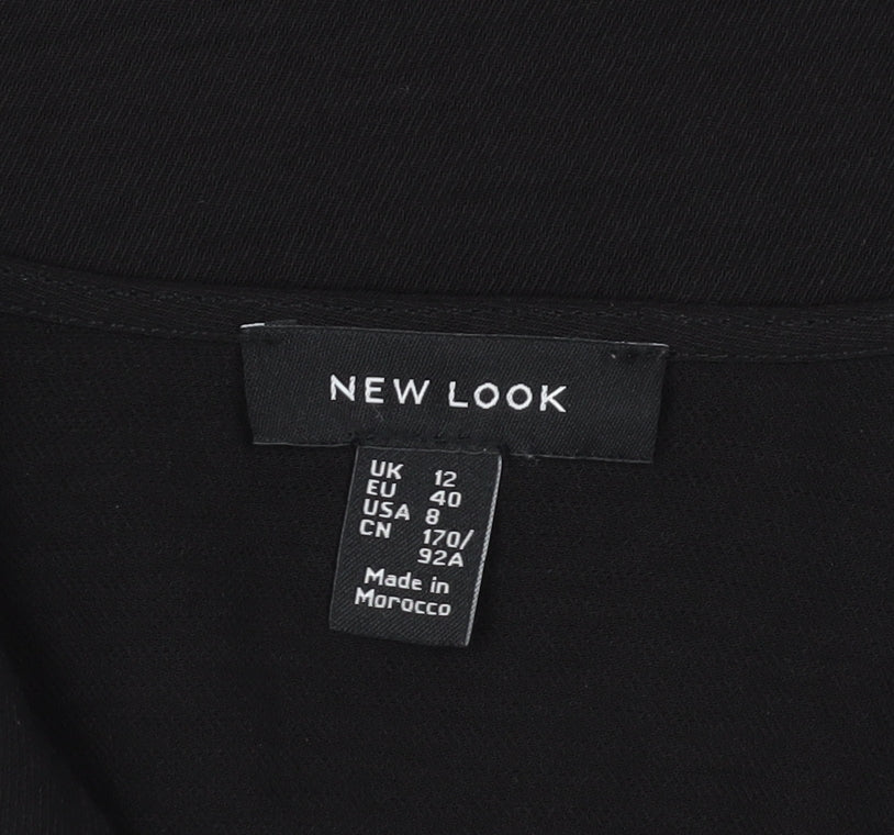 New Look Women's Black V-Neck Blouse Size 12