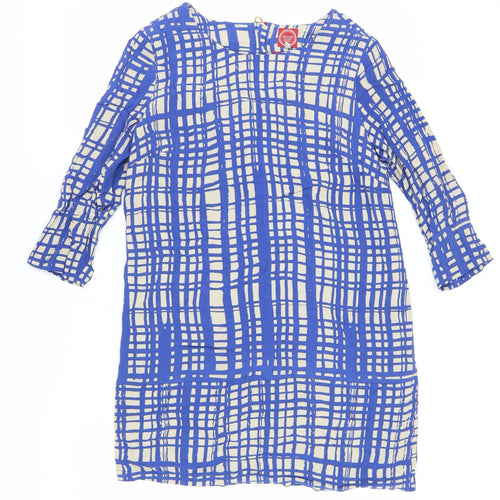 Joules Women's Blue Geometric Dress UK 12