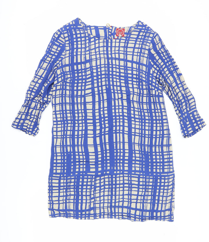 Joules Women's Blue Geometric Dress UK 12