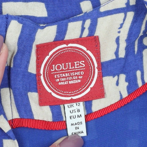 Joules Women's Blue Geometric Dress UK 12