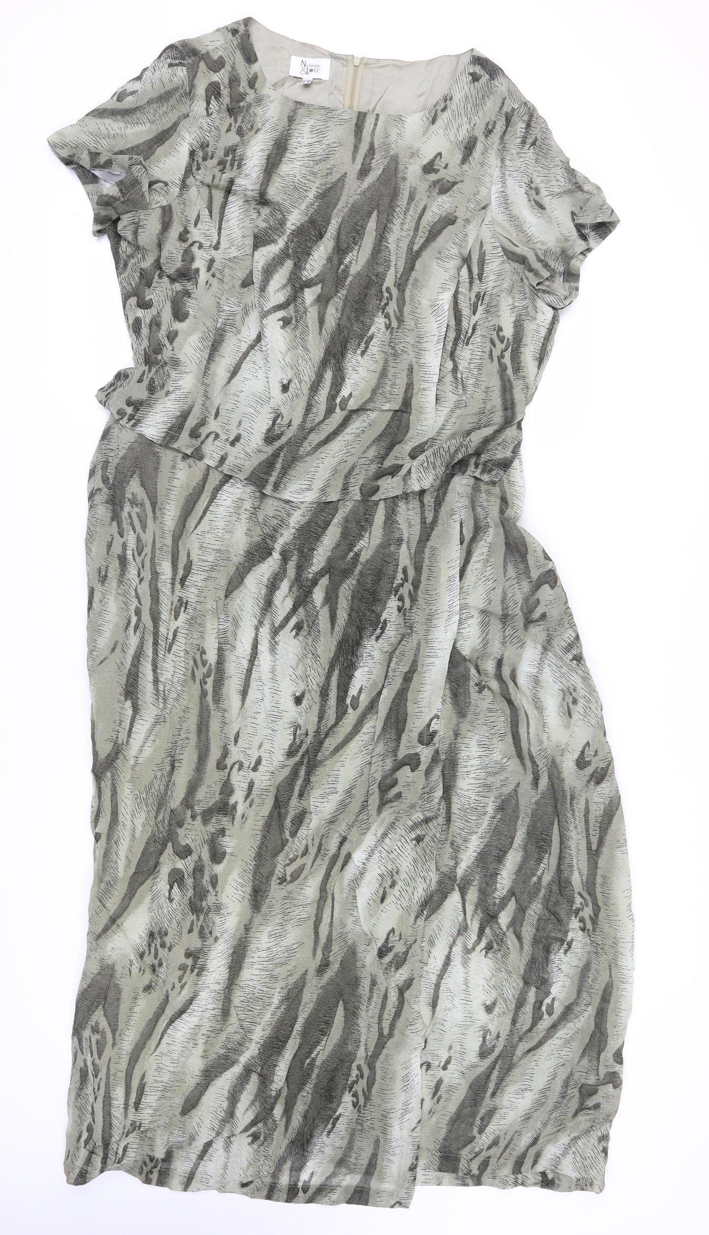 Nienhaus & Lotz Grey Midi Sheath Dress Size 22