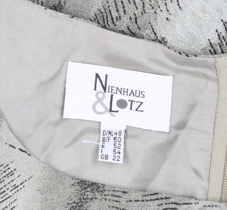 Nienhaus & Lotz Grey Midi Sheath Dress Size 22