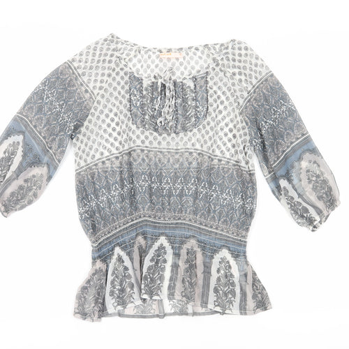 SoulCal Women's Grey Paisley Tunic Blouse, Size 10
