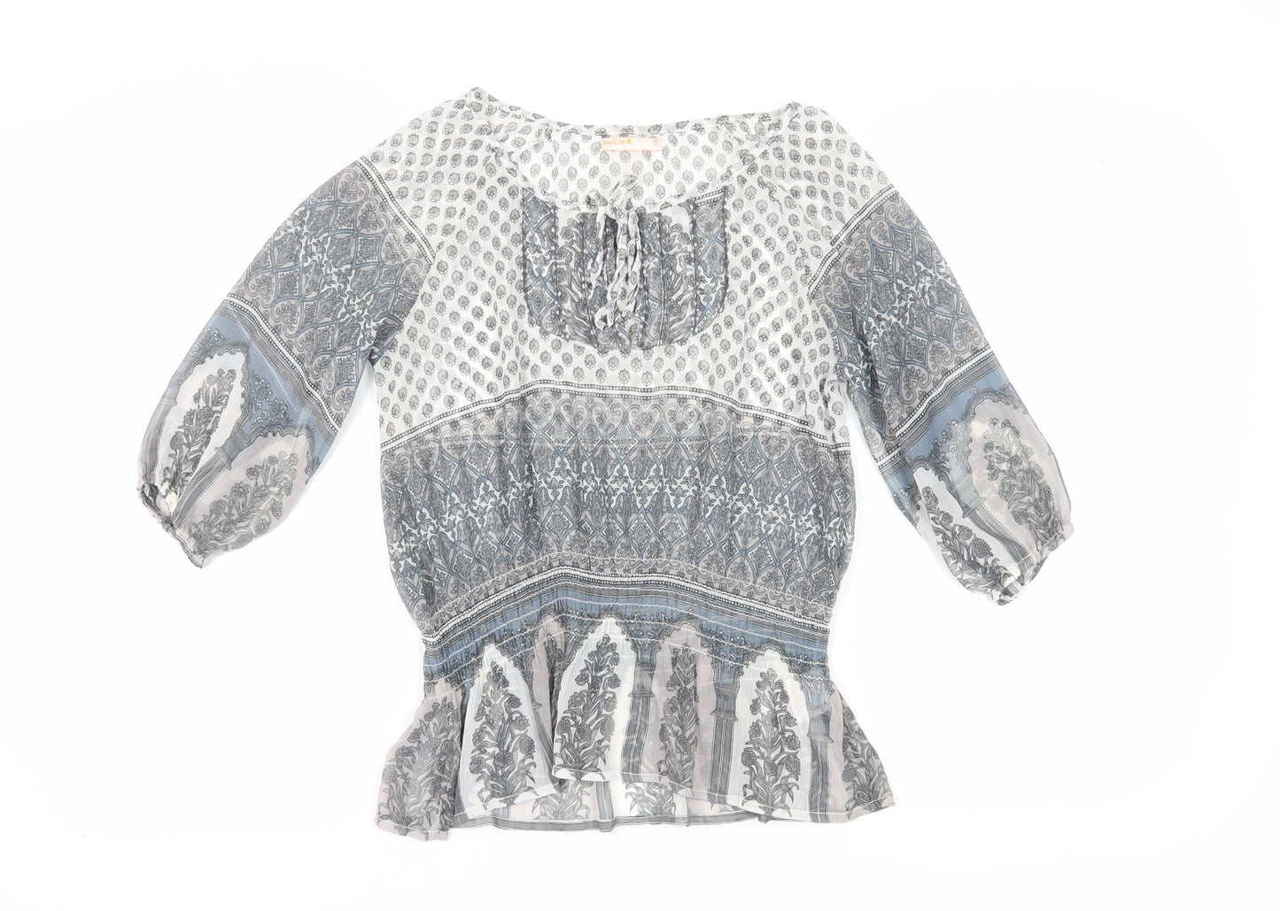 SoulCal Women's Grey Paisley Tunic Blouse, Size 10