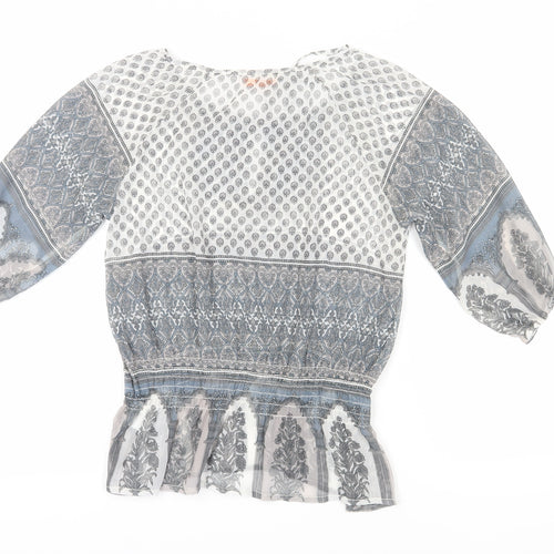 SoulCal Women's Grey Paisley Tunic Blouse, Size 10