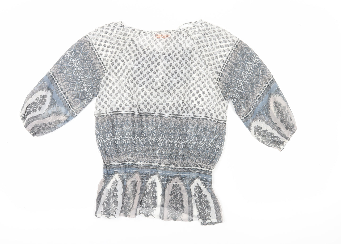 SoulCal Women's Grey Paisley Tunic Blouse, Size 10