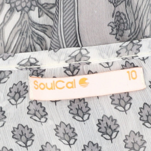 SoulCal Women's Grey Paisley Tunic Blouse, Size 10