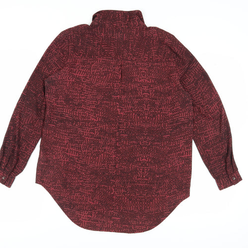 Marks and Spencer Women's Red Geometric Button-Up Shirt