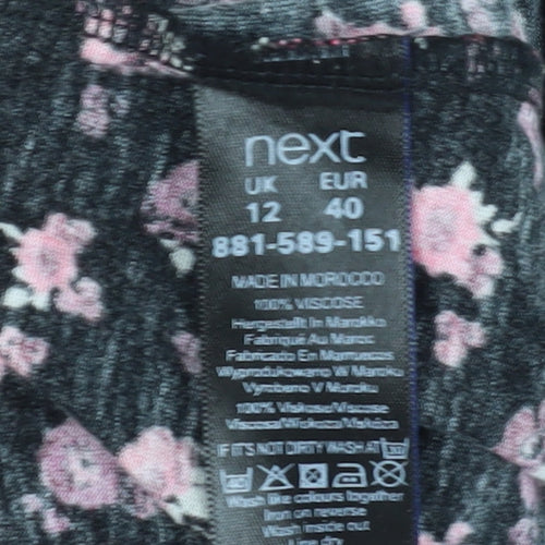 Next Women's Black Floral Dress Size 12