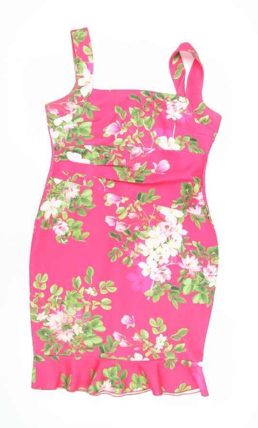 Jessica Wright Women's Pink Floral Dress Size 16