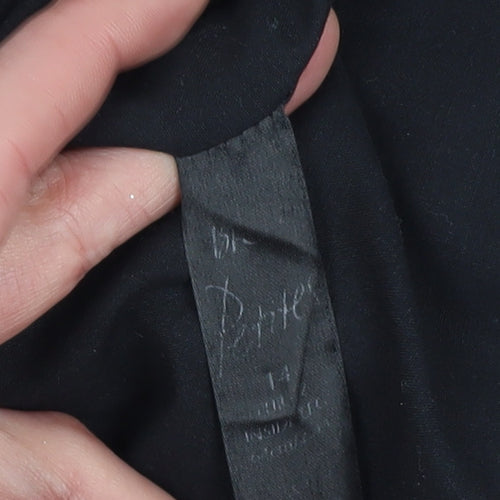 BHS Women's Black Floral Pencil Skirt Size 14 Petite