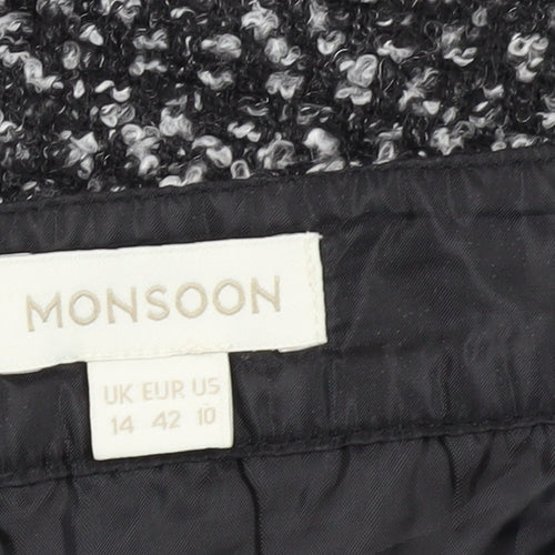 Monsoon Women's Black Skirt, Size 14 with Buckle Accent