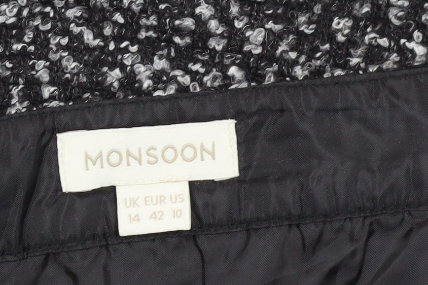 Monsoon Women's Black Skirt, Size 14 with Buckle Accent
