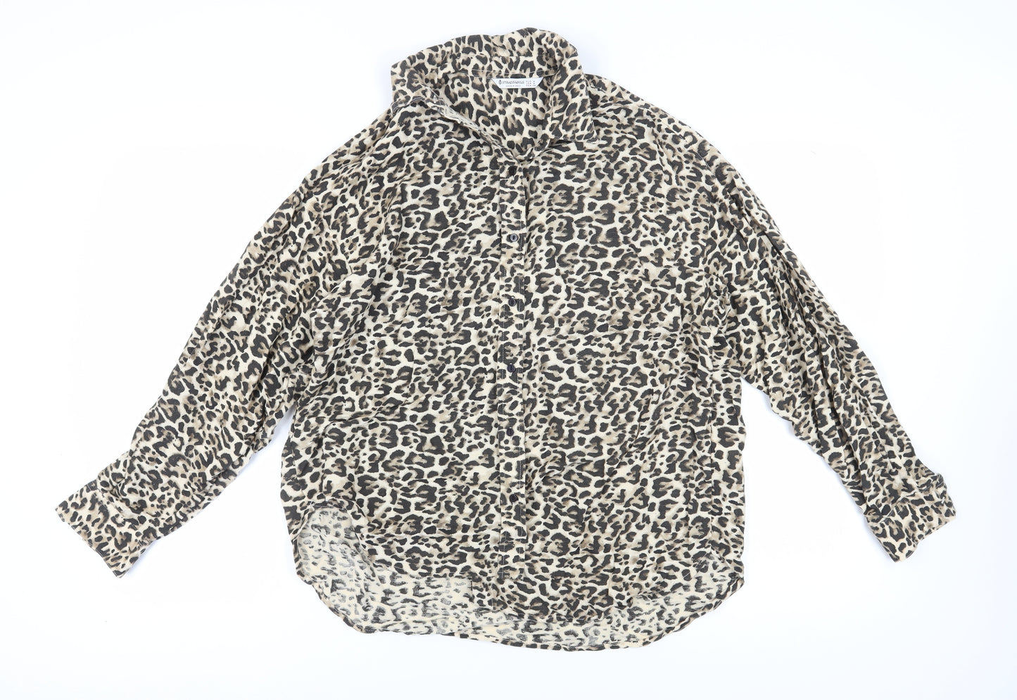 Stradivarius Women's Animal Print Button-Up Shirt
