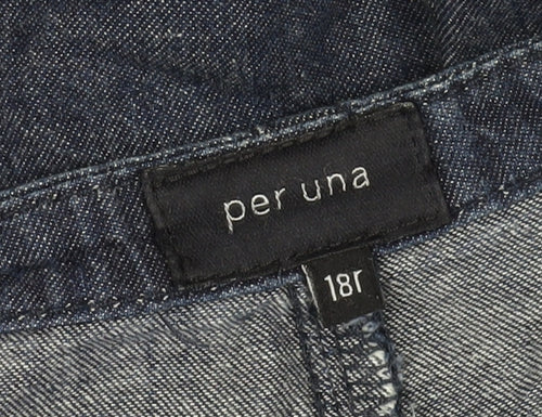 Marks and Spencer Women's Blue Denim A-Line Skirt, Size 18