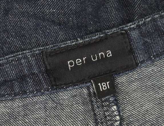 Marks and Spencer Women's Blue Denim A-Line Skirt, Size 18