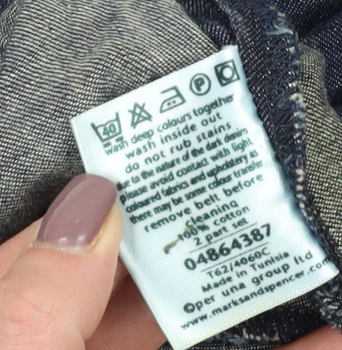 Marks and Spencer Women's Blue Denim A-Line Skirt, Size 18