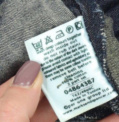 Marks and Spencer Women's Blue Denim A-Line Skirt, Size 18