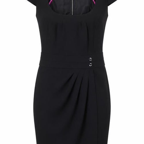 E-vie Women's Black Sheath Dress, Size 12, Cap Sleeve