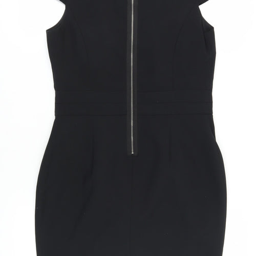 E-vie Women's Black Sheath Dress, Size 12, Cap Sleeve