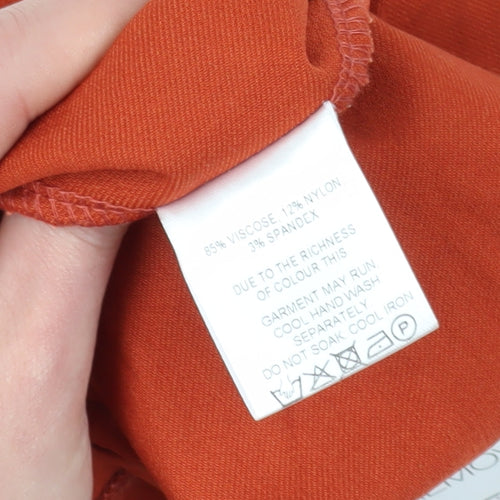 Vesper Women's Orange Bodycon Dress Size 10 One Shoulder