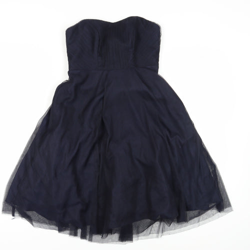 Monsoon Women's Blue A-Line Midi Formal Dress Size 8