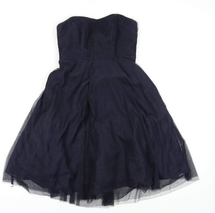 Monsoon Women's Blue A-Line Midi Formal Dress Size 8