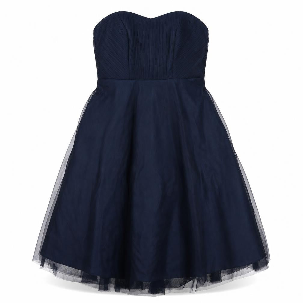 Front view of Monsoon Women's Blue A-Line Midi Formal Dress, size 8