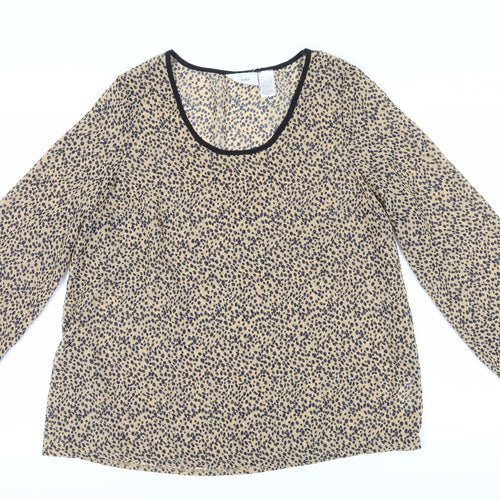 La Redoute Women's Beige Animal Print Blouse Size 14