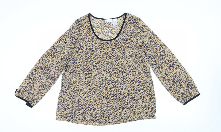 La Redoute Women's Beige Animal Print Blouse Size 14