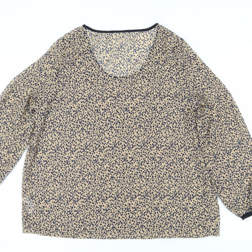 La Redoute Women's Beige Animal Print Blouse Size 14