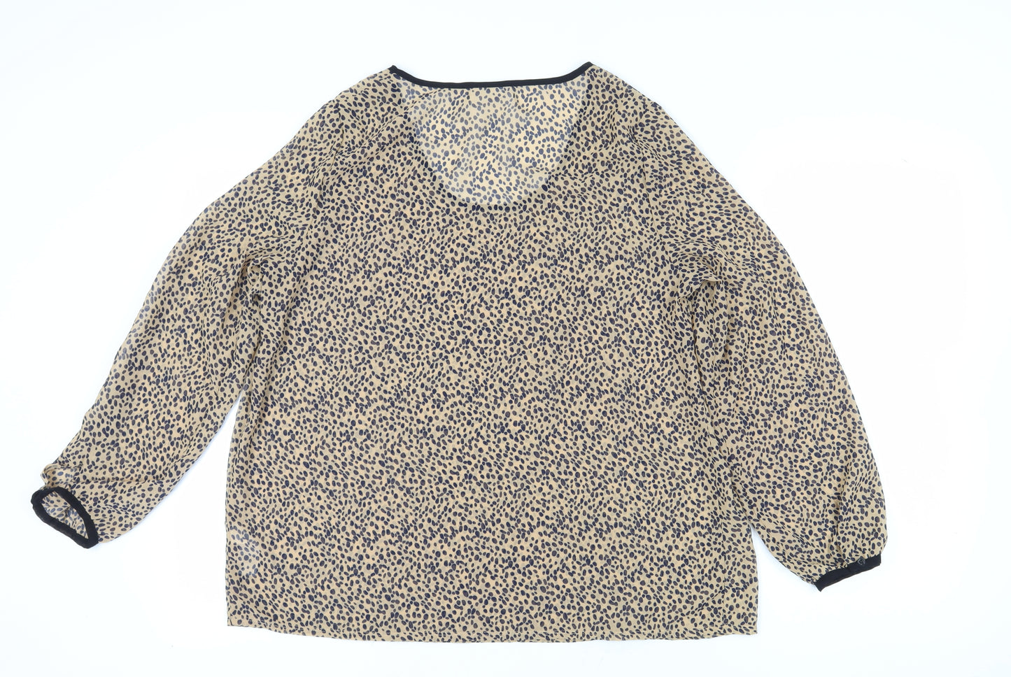La Redoute Women's Beige Animal Print Blouse Size 14