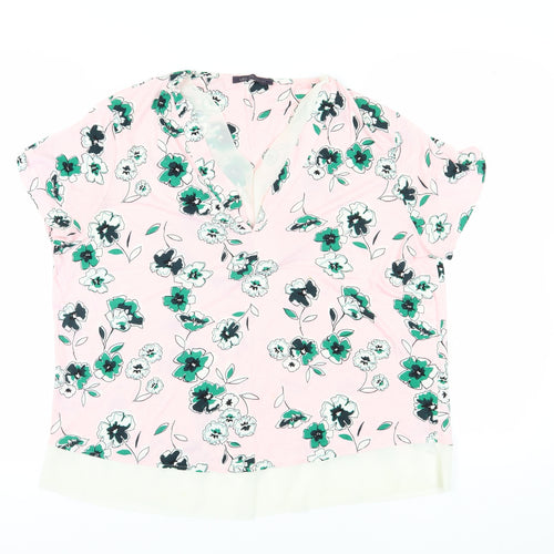 Marks and Spencer Women's Pink Floral Blouse XS