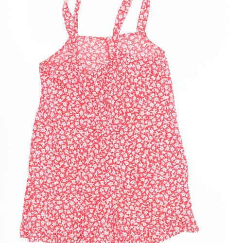 New Look Women's Red Floral Slip Dress, Size 10